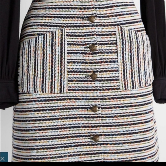 Modcloth textured haute on the horizon striped button down jumper overall… - Picture 4 of 6